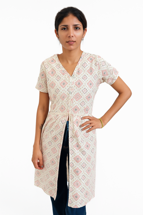 Women's Pure Cotton Fit and Flair White Frock Dress Fashion Wear Peach Blouse Plazzo Dress With Dupatta