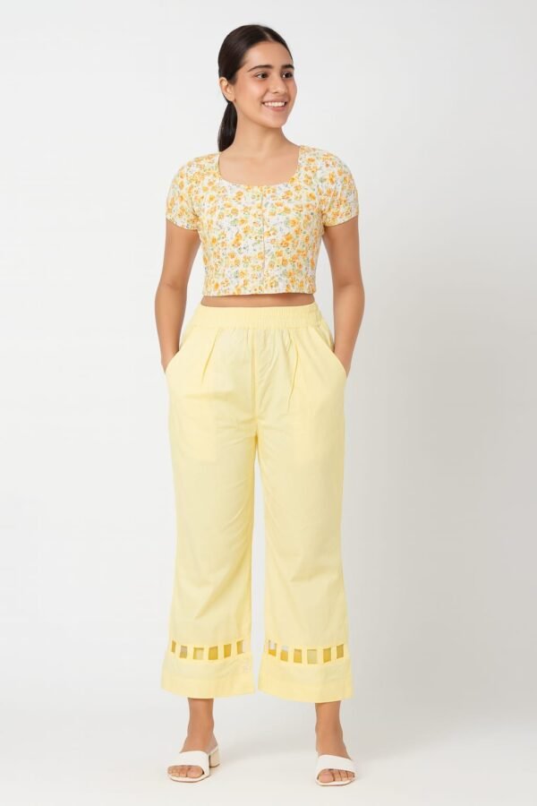 Pure Cotton Plain Yellow Pyjama